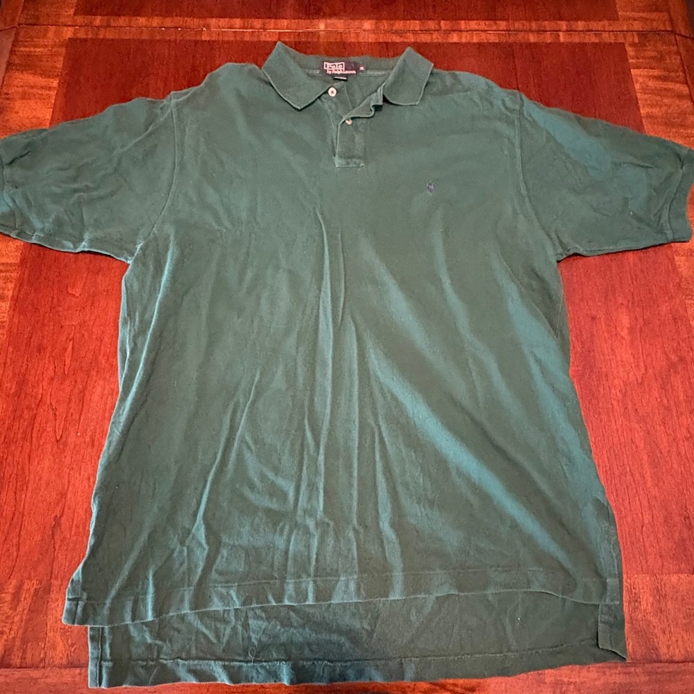 Polo Ralph Lauren Green‎ Pony Logo Polo Shirt XL Classic Vintage Style Preppy